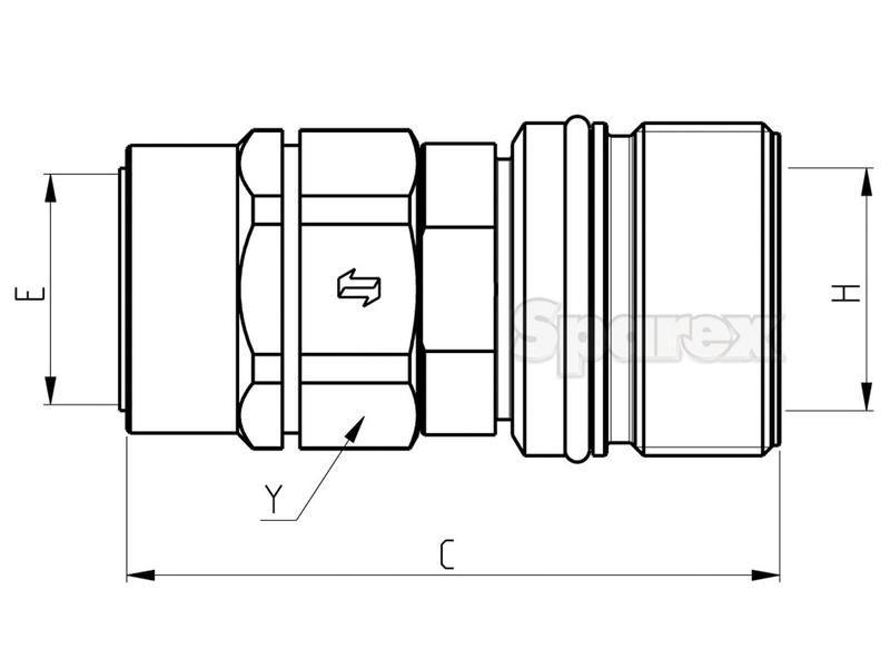 Poppet Valve Coupling Screw - Female - 1''BSP - CVV Series Faster S.p.A (CVV16 1GAS FV, CVV161GASFV)