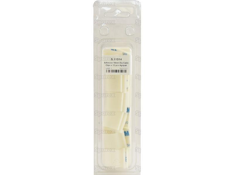 Adhesive 18mm Dia Cable Clips x 12 pcs Agripak