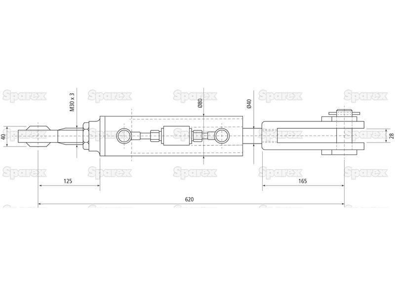 Hydraulic Levelling Box (Supplied with: Hoses), Min. Length: 620mm, Cylinder Bore: 70mm. for Case IH