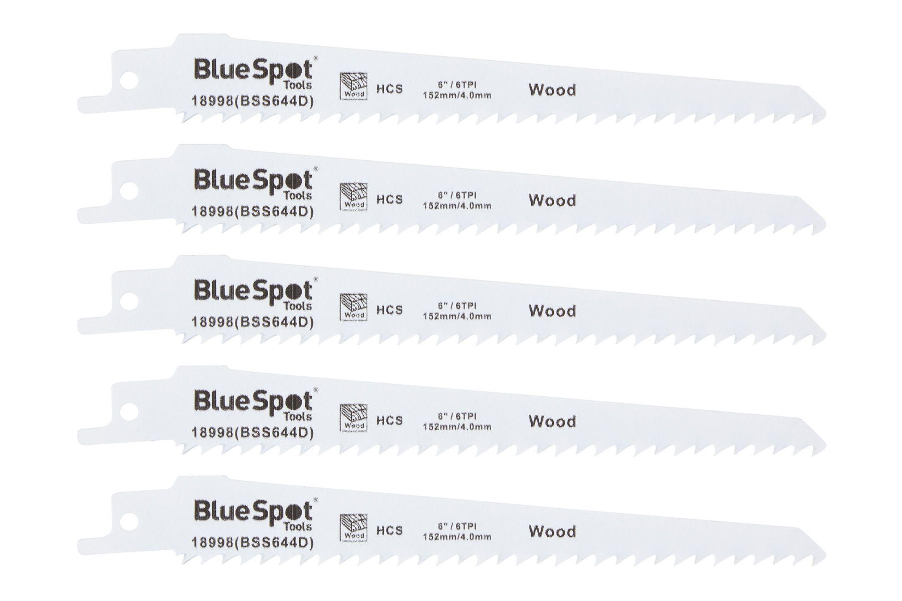 Blue Spot Tools 5 PCE 152mm Wood Cutting Recip Blade 3TPO