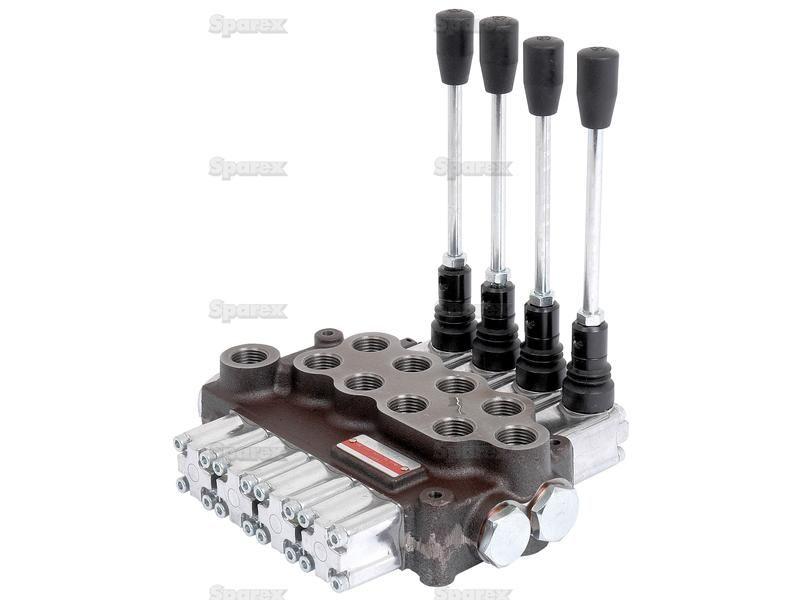 Hydraulic Monoblock Valve 1/2'' BSP Ports, 4 Banks, Double/Double/Double/Double acting Spring centered