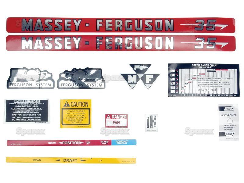 Decal Set - Massey Ferguson 35 for Massey Ferguson 35 (Pre 100 Series (1947 - 65))