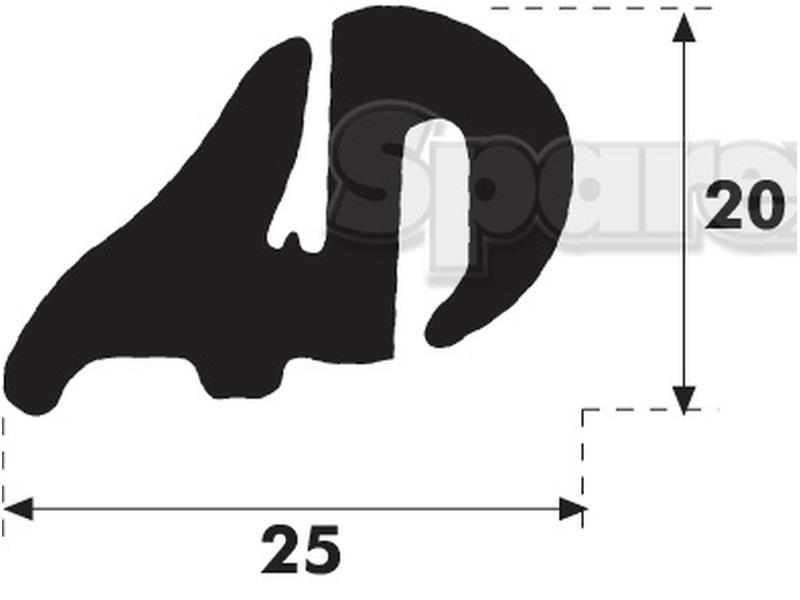 Glazing Rubber - S Type for Zetor 7011 (UR1 Series)