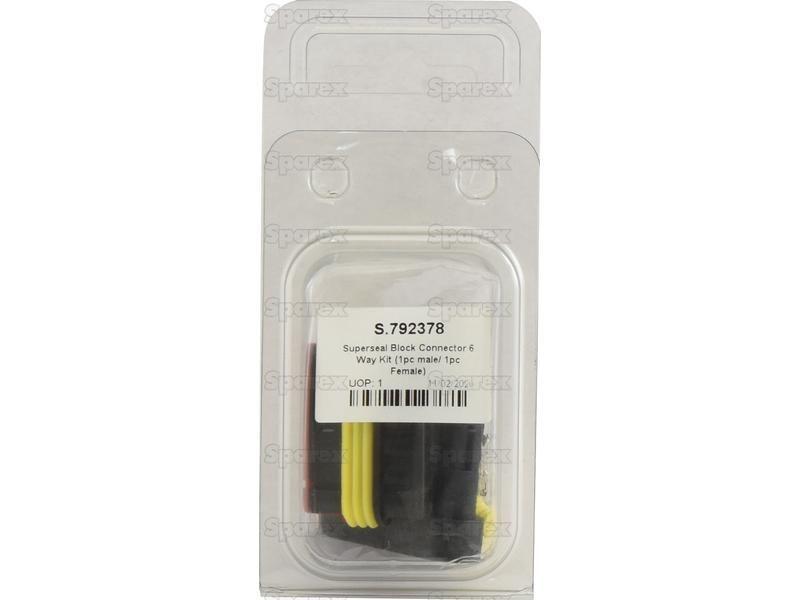 Superseal Block Connector 6 Way Kit (1pc male/ 1pc Female) Agripak