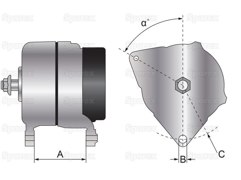 Alternator (Mahle) - 14V, 70 Amps for JCB 535-95 (Loader)