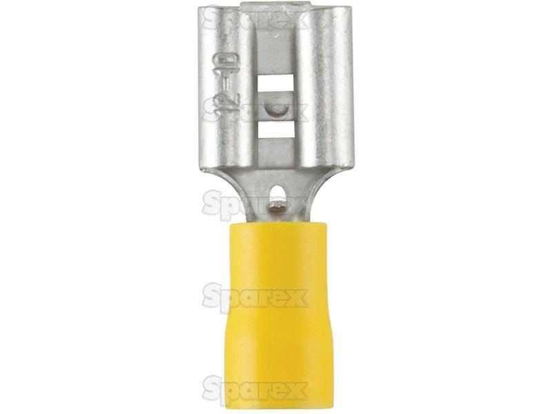 Pre Insulated Spade Terminal, Double Grip - Female, 9.5mm, Yellow (4.0 - 6.0mm)