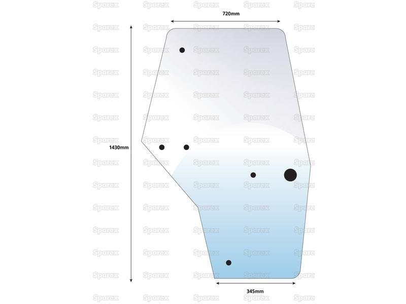 Door Glass RH for Case IH