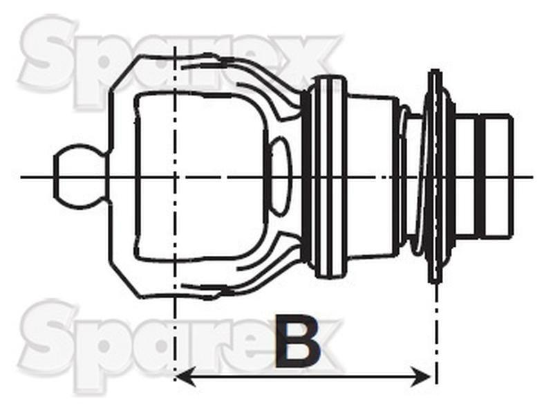 PTO Yoke - Quick Release Wide Angle (U/J Size: 27 x 100mm) Spline Type: 1 3/4"x 20 Bondioli & Pavesi (5730G3884)