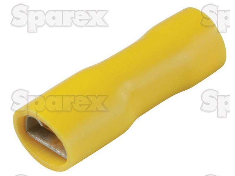 Pre Insulated Spade Terminal - Fully Insulated, Double Grip - Female, 9.5mm, Yellow (4.0 - 6.0mm), (Bag )
