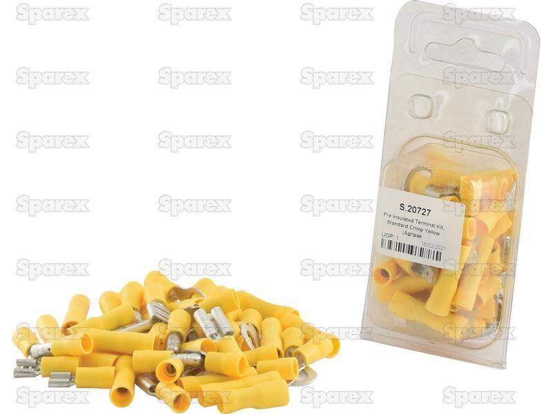 Pre Insulated Terminal Kit, Standard Crimp Yellow (Agripak 50 pcs.)