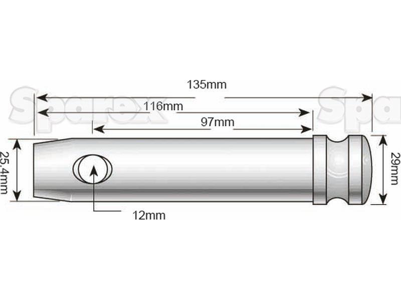 Top link pin & chain 25x97mm Cat. 2