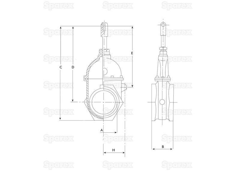 Gate valve - Double threaded - Heavy duty 6''
