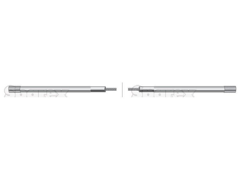 Hydraulic Cable - Length: 922mm, Outer cable length: 649mm. for Case IH 955XL