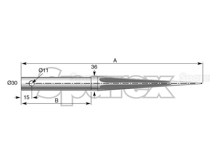 Straight Loader Tine | 760mm for Chilton, Mailleux (5500004, 100145)