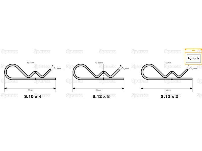 Grip Clip - Single Wound, Clip Ø3-5mm x 66-105mm