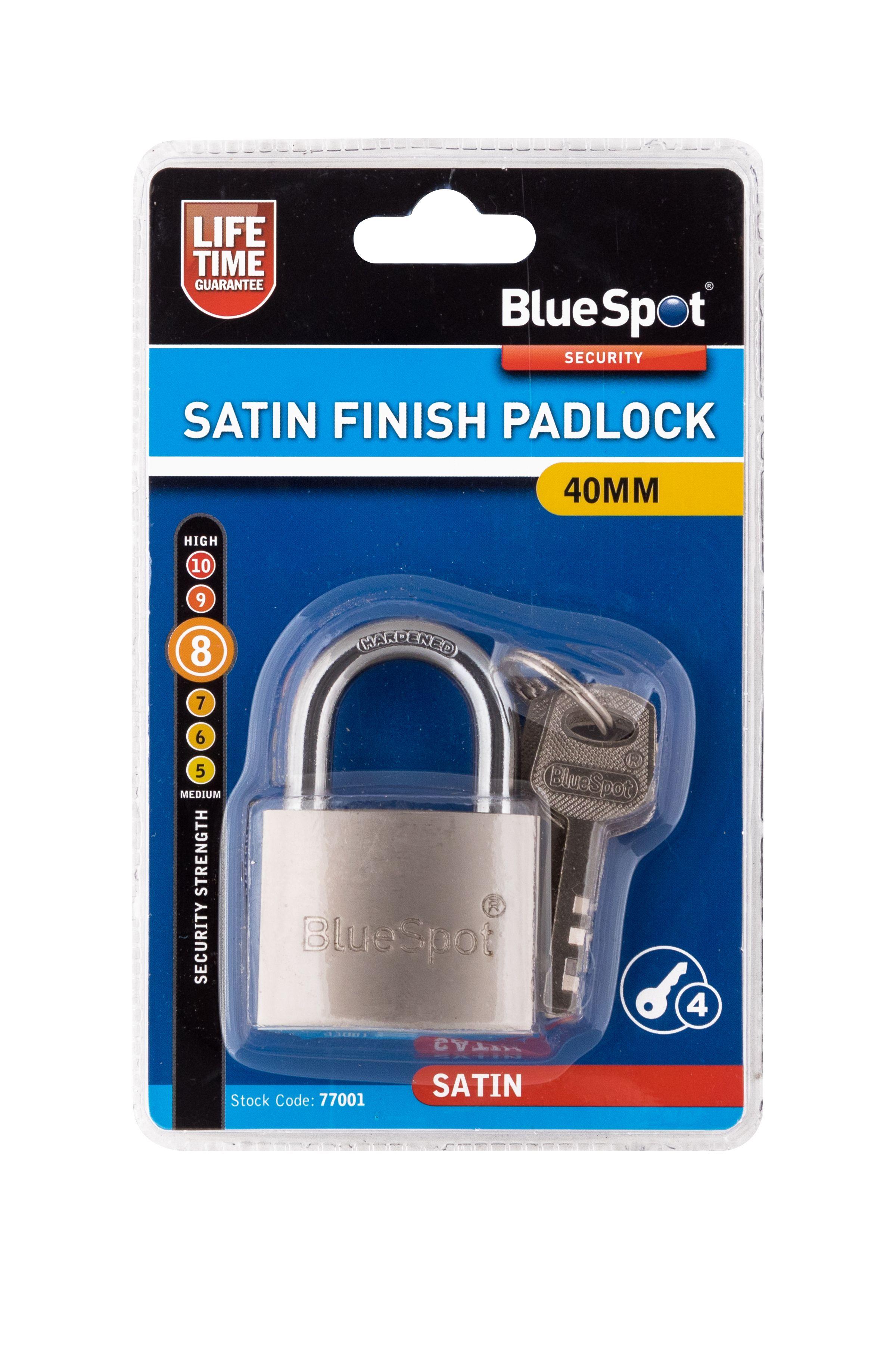 Blue Spot Tools 40mm Satin Finish Padlock