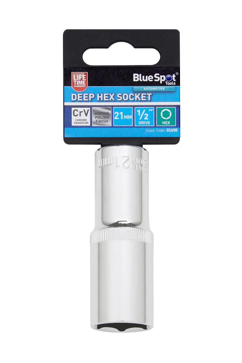 Blue Spot Tools Individual 21mm 1/2" Deep Hex Socket