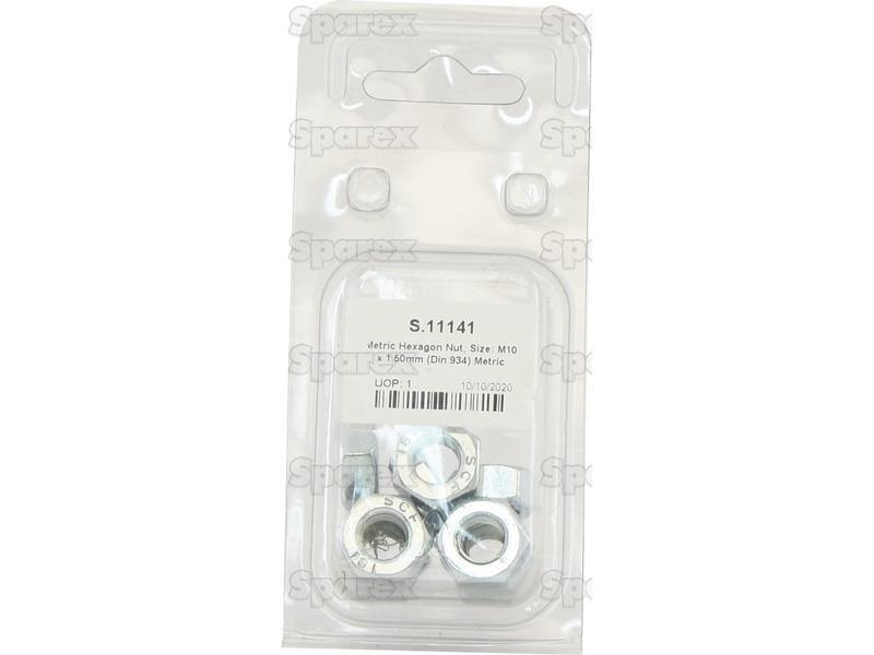 Metric Hexagon Nut, Size: M10 x 1.50mm (Din 934) Metric Coarse