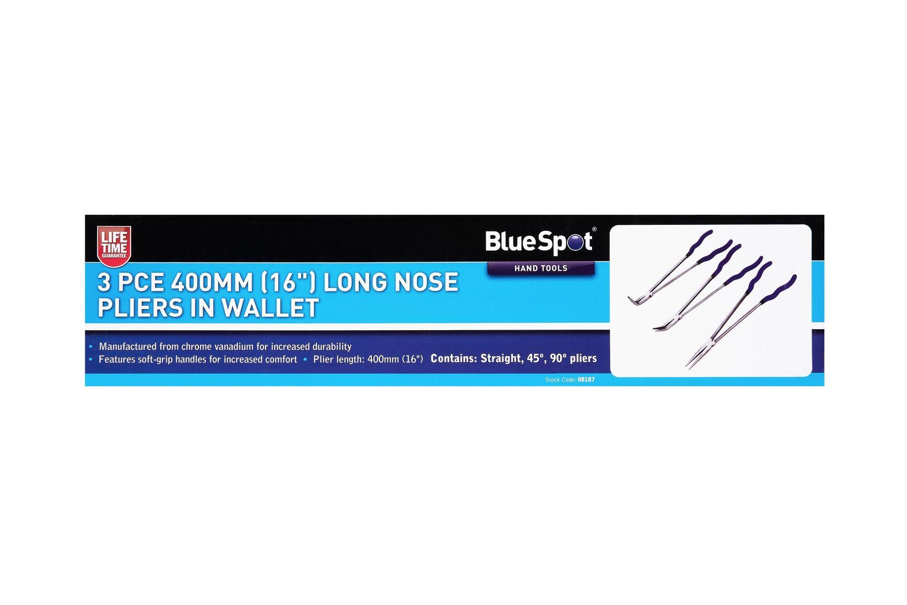 Blue Spot Tools 3 PCE 400mm (16") Long Nose Pliers In Wallet