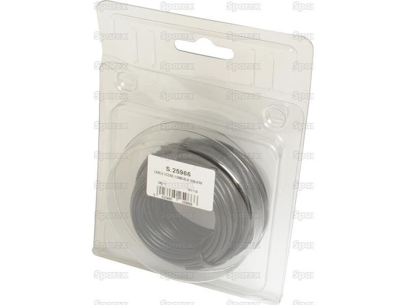 Electrical Cable - 1 Core, 1.5mm°² Cable, Black (Length: 10M), (Agripak)