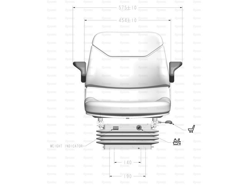Compact Air Suspension Seat - 12V (PVC) for Massey Ferguson 240 (200 Series)