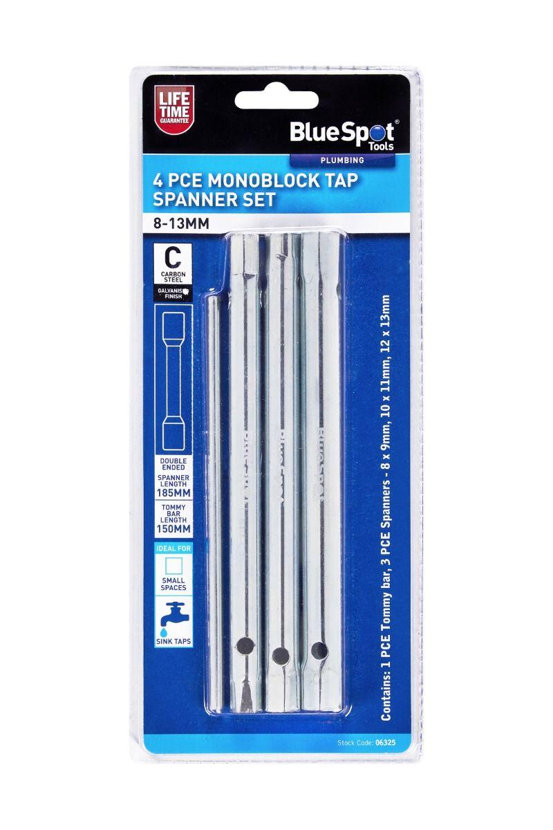 Blue Spot Tools 4 PCE Monoblock Tap Spanner Set (8-13mm)