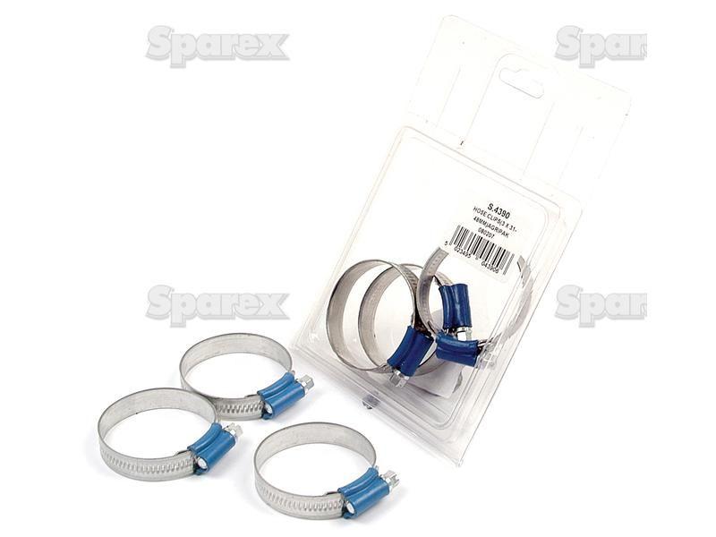 Hose Clip, Min Ø38mm, Max. Ø50mm, 3 pcs. Agripak.