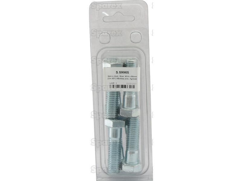 Metric Bolt, Size: M14 x 50mm (Din 931) 8 pcs. Agripak