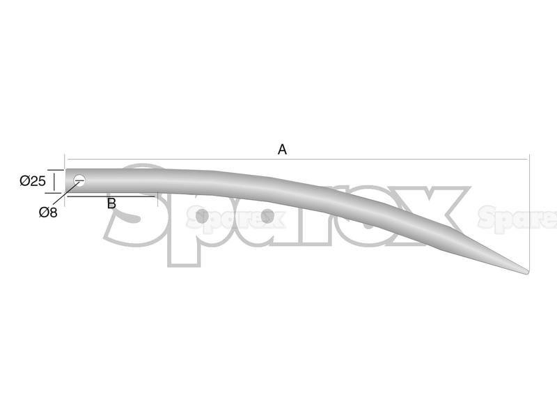 Curved Loader Tine | 456mm for Bugnot (GR25)
