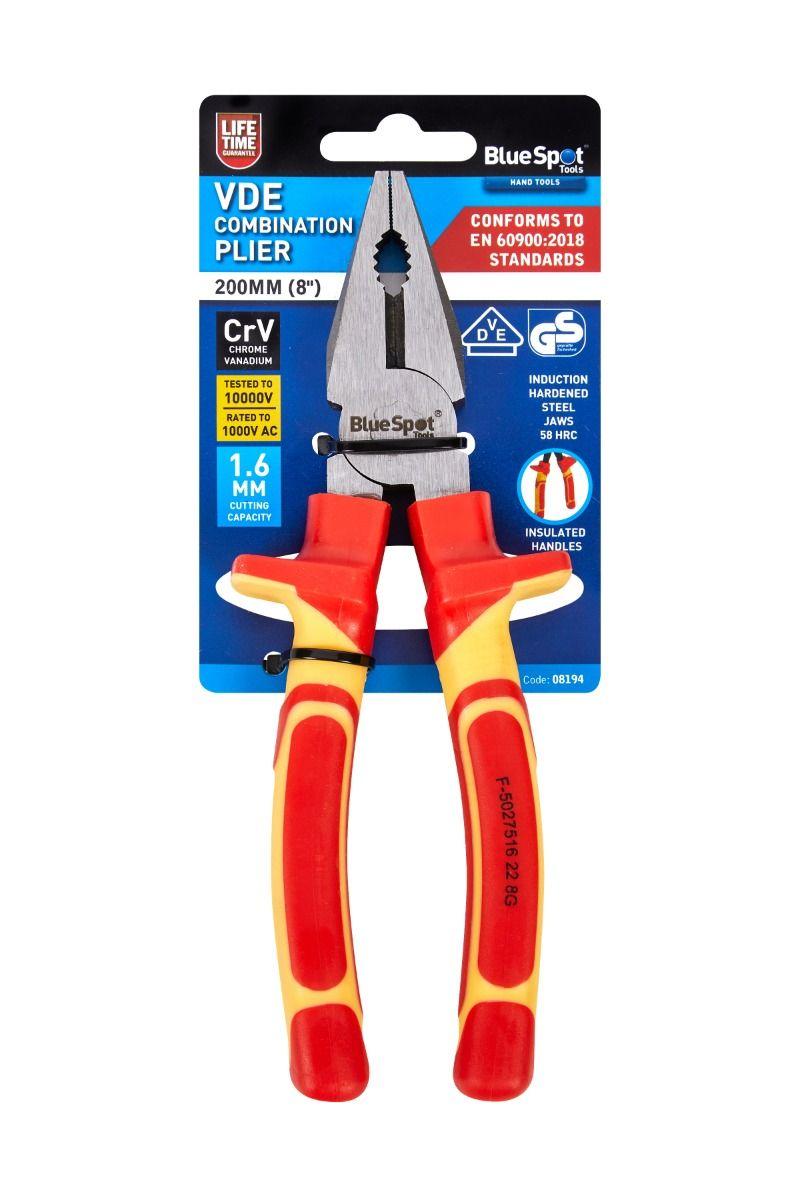 Blue Spot Tools 200mm (8") VDE Combination Plier