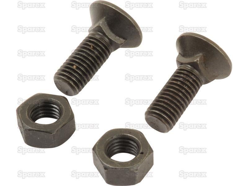Round Countersunk Square Hex Bolt & Nut (TFCC), Replacement for Fiskars, Massey Ferguson