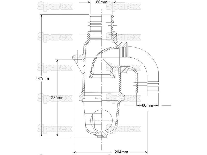Syphon valve Ø80mm