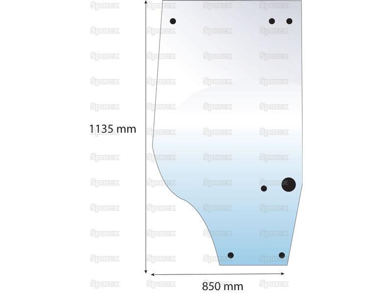 Door Glass LH for Case IH