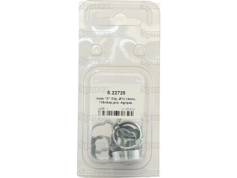Hose "O" Clip, Ø15-18mm, 10 pcs. Agripak.