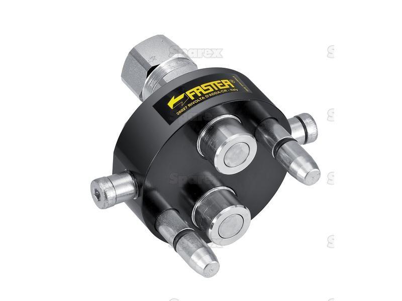 Faster Multiport Coupling - 2 Ports 1/2'' Body x 3/8'' BSP Female Thread (Mobile Part) Faster S.p.A (2P208-2-12G M C, 2P208212GMC, 2P208-2-12GMC)