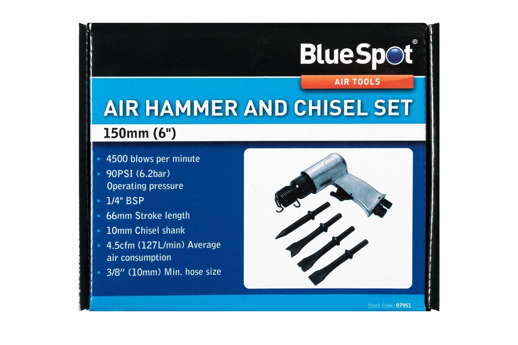 Blue Spot Tools 150mm (6") Air Hammer and Chisel Set