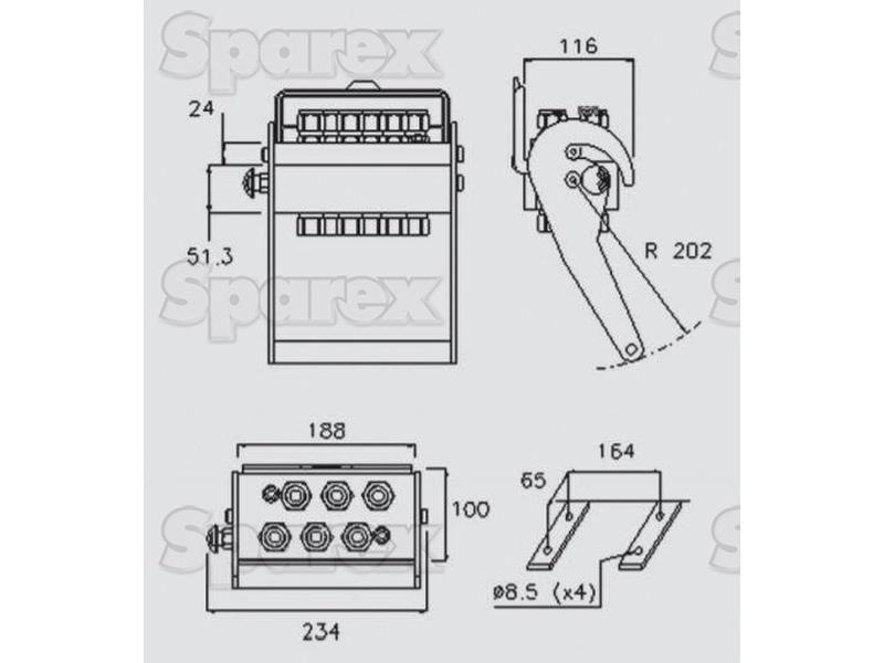 Faster Multiport Coupling - 6 Ports 3/8'' Body x 1/2'' BSP Female Thread (Mobile Part) Faster S.p.A (2P606-6-12G M C, 2P606612GMC, 2P606-6-12GMC)