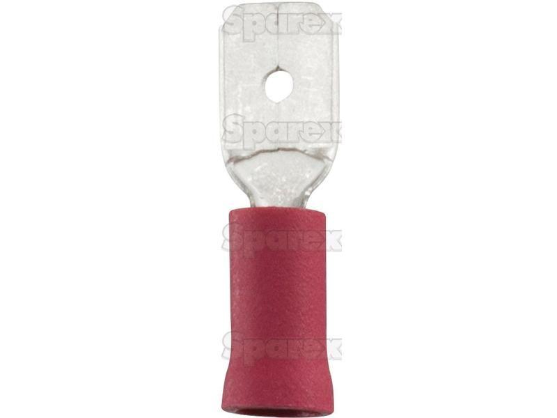 Pre Insulated Spade Terminal, Double Grip - Male, 6.3mm, Red (0.5 - 1.5mm)