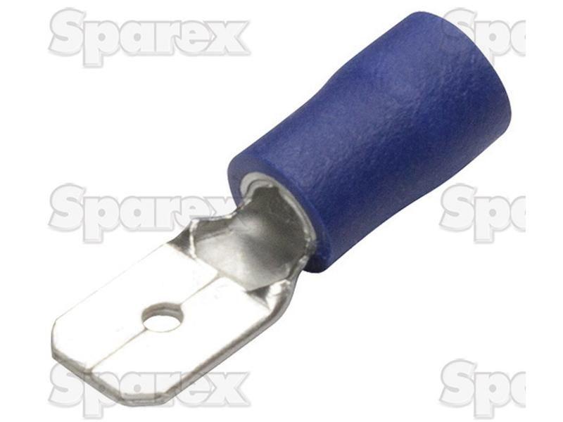 Pre Insulated Spade Terminal, Double Grip - Male, 6.3mm, Blue (1.5 - 2.5mm) (Agripak 25 pcs.)