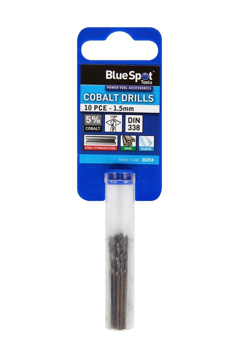 Blue Spot Tools 10 PCE Cobalt Fully Ground 1.5mm Drills