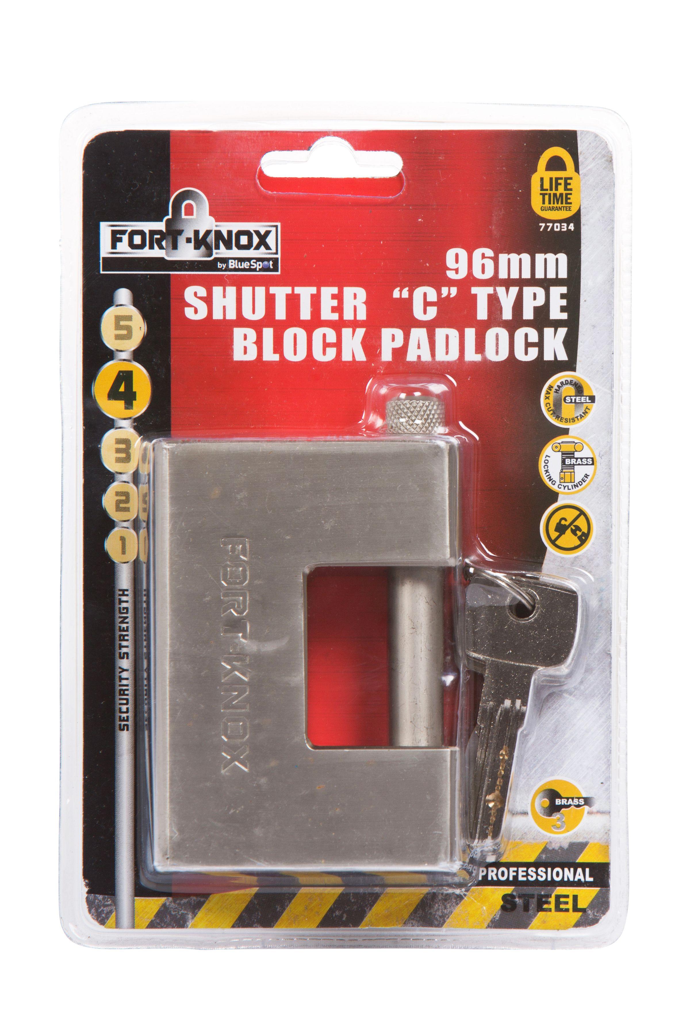 Blue Spot Tools 94mm Shutter "C" Type Block Padlock