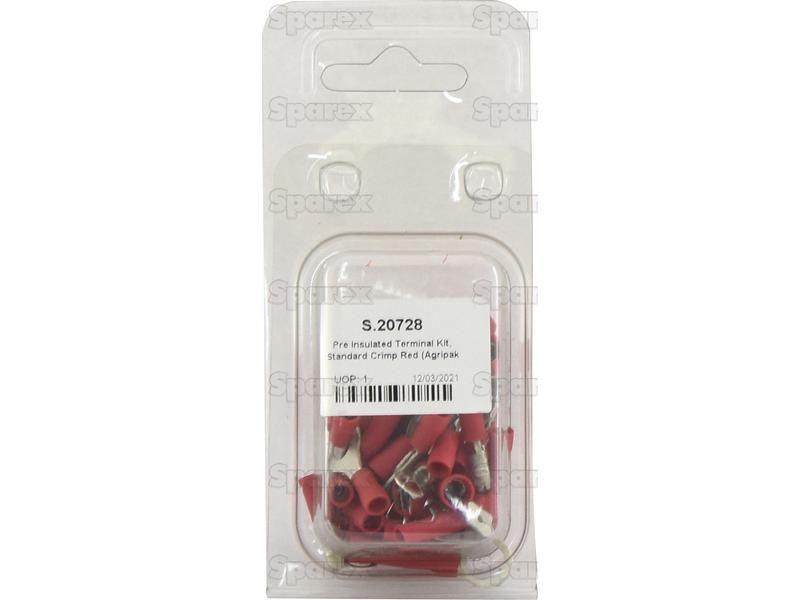 Pre Insulated Terminal Kit, Standard Crimp Red (Agripak 45 pcs.)