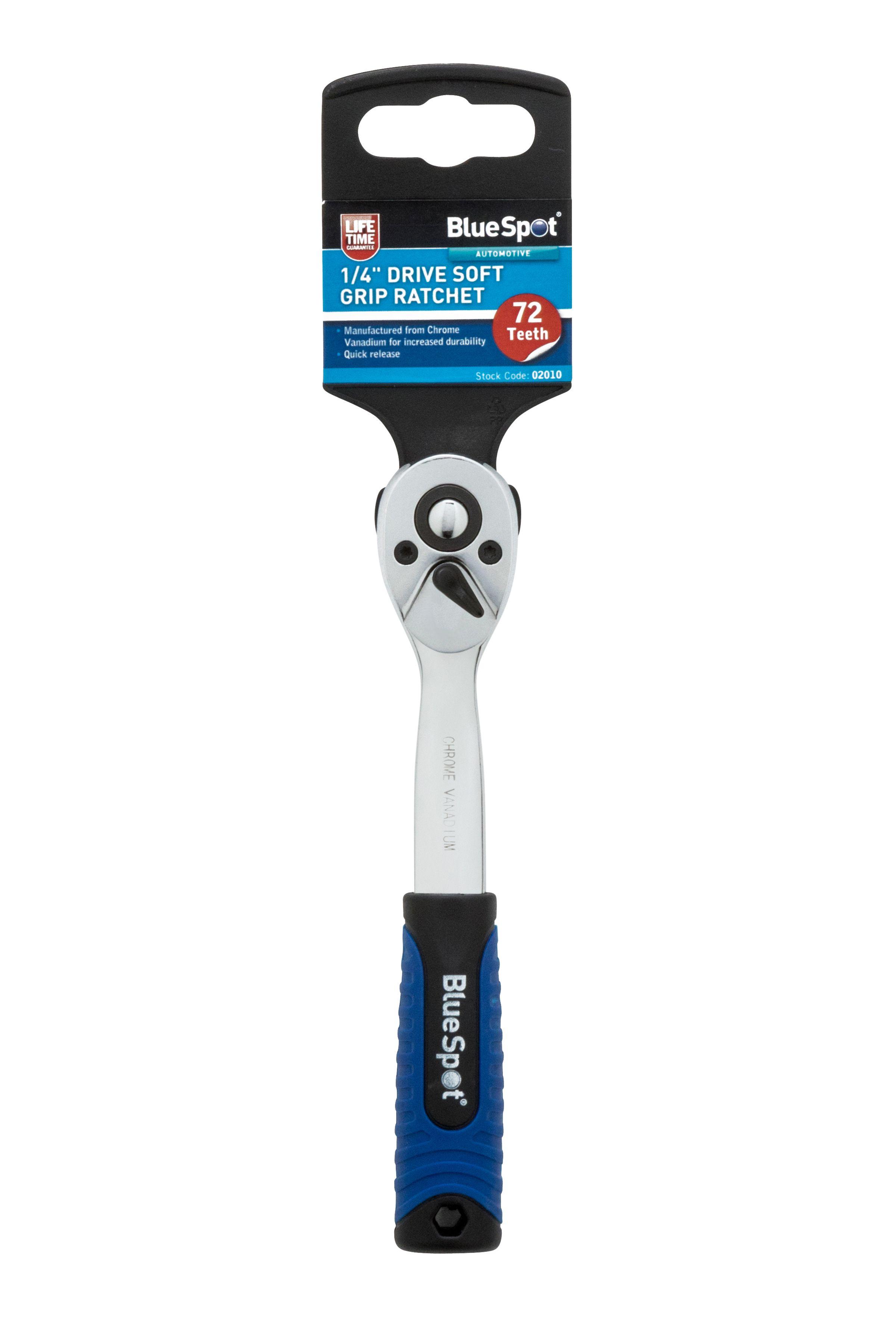 Blue Spot Tools 1/4" Drive Soft Grip Ratchet (72 Teeth)