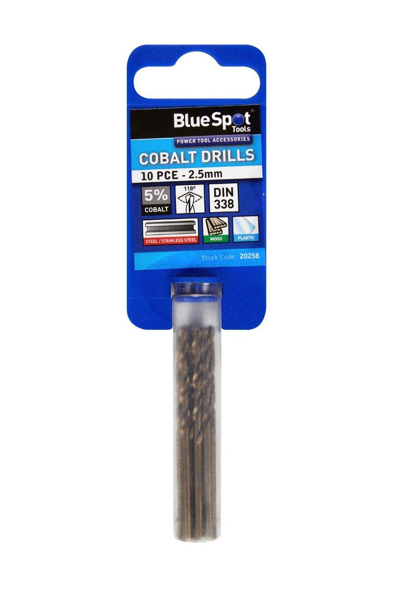 Blue Spot Tools 10 PCE Cobalt Fully Ground 2.5mm Drills