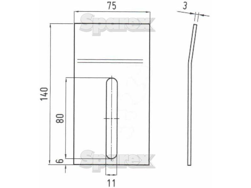 Scraper Plate 140x75x3mm for Kuhn VARIOUS