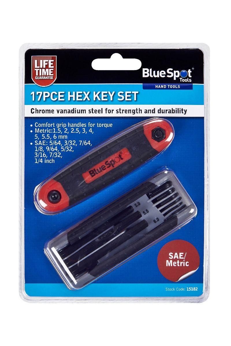 Blue Spot Tools 17 PCE Metric and Imperial Hex Key Set