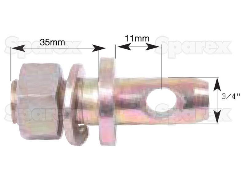 Stabiliser Pin 19x7mm, Thread size 3/4''x28.5mm for Massey Ferguson 178 (100 Series)