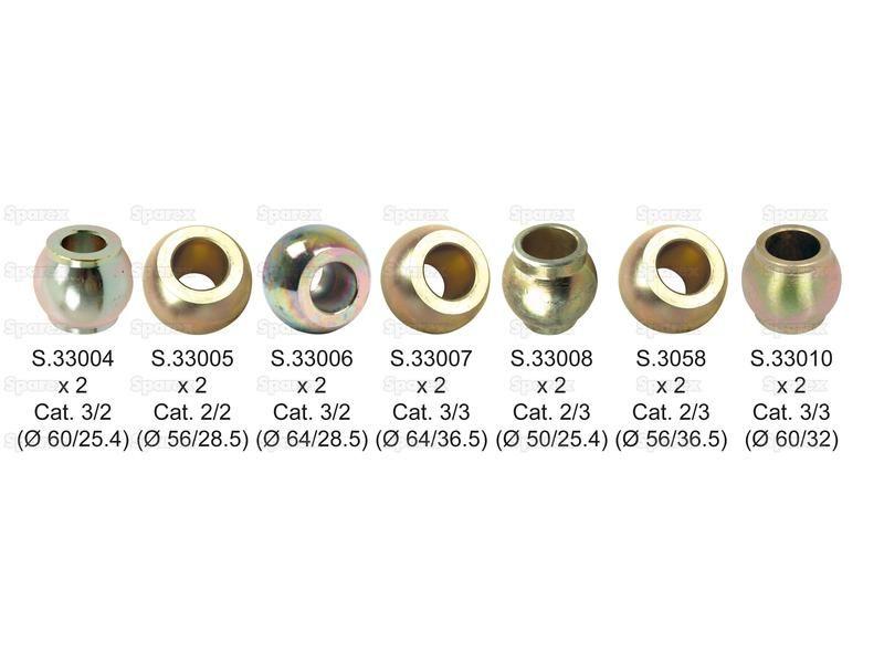 Lower Link & Top Link Balls (Cat. Lower Link Ball 2/2, 2/3, 3/3, Top Link Ball 2/2, 2/3, 3/2, 3/3) (14 pcs. Dispenser kit)