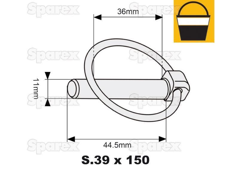Round Linch Pin, Pin Ø11mm x 44.5mm (150 pcs. Small Bucket)