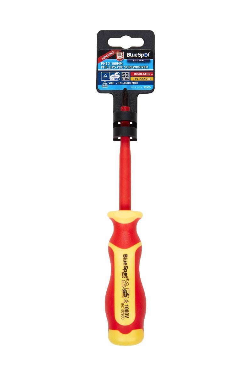 Blue Spot Tools PH2 X 100mm VDE Screwdriver
